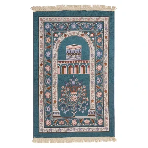 Islamic Foldable Muslim Prayer Mat Thin Woven Chenille Praying Rug Carpet