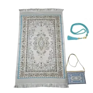 Islamic Gifts Set Travel Prayer Mat with Pocket Bag