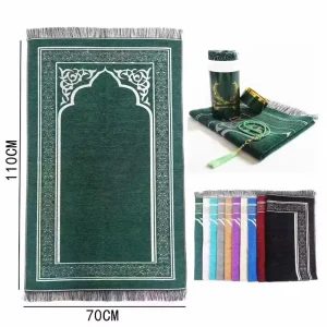 Islamic Gifts Set with Cylinder Gift Box Ramadan Eid Nikkah Soft Islamic Prayer Mat Muslim Prayer Beads Rug