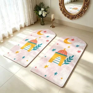 Islamic Kids Prayer Mat Non Slip Soft Muslim Sajadah Gift Rug for Children