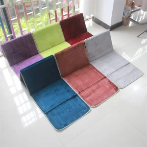 Islamic Muslim Pray Mat Sajadah Travel Foldable Meditation Mat with Back Rest and Pocket