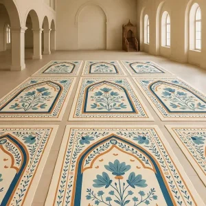 Islamic Pattern Prayer Rugs Printed Nylon Rugs for Use in Mosques