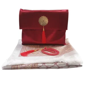 Islamic Portable Prayer Mat With Bag and Prayer Beads for Ramadan Eid Muslim Islamic Prayer Carpet Mat Travel Home