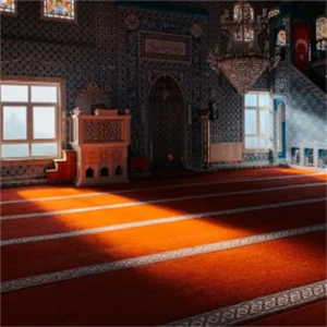 Islamic Prayer Rug Custom Pattern Fireproof Muslim Prayer Mat Flame Retardant Sajadah for Ramadan Gift