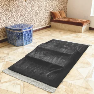Islamic Prayer Rug with 8cm Sponge Tassels Muslim Cushioned Floor Mat Knee Support