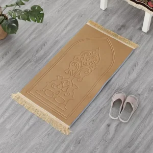 Islamic Prayer Rug with Memory Foam Cushioned Non Slip Travel Home Use Muslim Prayer Mat Elegant Comfortable Pet Friendly Carpet