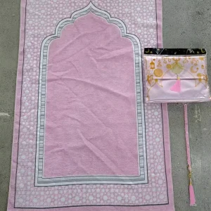 Islamic Worship Rug Religious Festival Gift Praying Carpet Foldable Portable Prayer Mat With Storage Bag