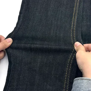 Item C9276 7.5oz 3/1 Twill Medium Stretch With Slub Black Colorfast Denim Fabric Manufacturer