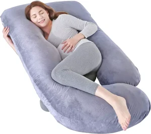 J Shape Maternity Pillow Pregnant Women Body Feeding Support Cover Pillow with Removable Washable