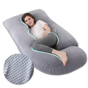 J Type Crystal Velvet Maternity Pillow Removable and Collapsible with Wash Support for Belly Feature Washable Throw Pillow