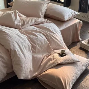 Jacquard 100% Cotton 4 Piece Bedding Set Modern Breathable Hypoallergenic Organic Hotel Home Textile