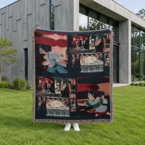 Jacquard Anime Woven Blanket 130x160cm Custom Factory Direct Sofa Blanket Tapestry Decor Travel Camping Picnic Throw 1pc MOQ