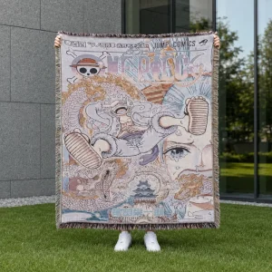 Jacquard Anime Woven Blanket Cotton Polyester Decorative Tapestry Blanket for Home Wall Decor