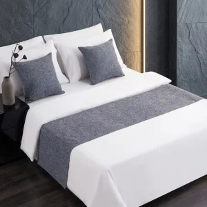 Jacquard Bed Runner Sets Pattern Plain Strip Polyester Bed Scarf Decorative for Hotel