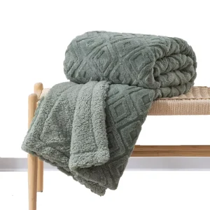 Jacquard Boho Sherpa Fleece Throw Blanket for Couch Super Soft Cozy Fuzzy Plush Blankets Reversible Thick Warm Blanket