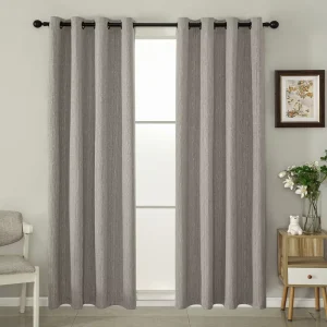 Jacquard Burlap Linen Curtains & Valances Cross Border for Amazon Export Blackout Cotton Linen Finished Window Treatments