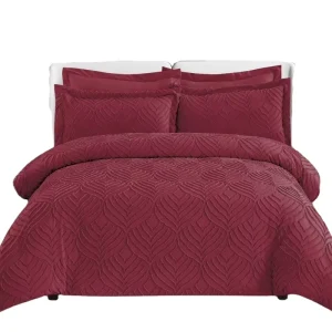 Jacquard Comforter Set 3pcs with Cotton Filling Portable and Folded Feature Clip On Design