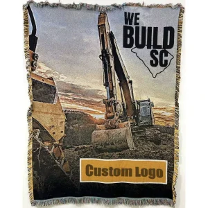 Jacquard Custom Sublimation Tapestry Knitted Soft Personalized Throw Fleece Throw Textured Custom Woven Blanket