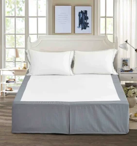 Jacquard Hotel Bed Skirt with Ruffle and Elastic 100% Polyester Customizable Logo