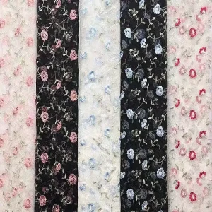 Jacquard Knitted Embroidered Mesh Lace Fabric 100% Nylon Breathable Lightweight Women’s Girls Wedding Accessories
