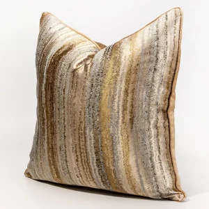 Jacquard Luxury Style Stripe Throw Pillow Cover Soft Pillowcase Cushion for Bed Sofa Couch Decoration 18x18inch