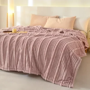 Jacquard Nap Raschel Blanket Solid Color Anti Static Modern 100% Polyester Mother Child Design Winter Machine Washable Office