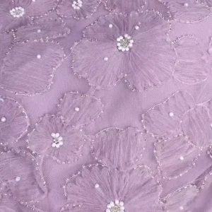 Jacquard Pearl Flower Color Sequins Beads Embroidered Cloth Bag Weft Fabric for Clothing Accessories