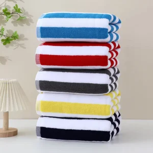 Jacquard Personalised Beach Towel 100% Cotton Large Luxury Yarn-Dyed Striped Beach Pool Towel