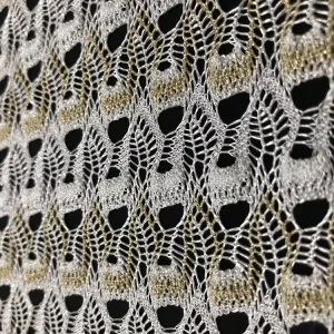 Jacquard Polyester Open Weave Crochet Warp Knit Fabric for Dress