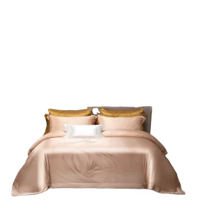 Jacquard Silk Tencel Bedding Set 4 Pcs Duvet Cover Bed Sheet 2 Pillowcases Soft Breathable Silver Blue Queen King Factory