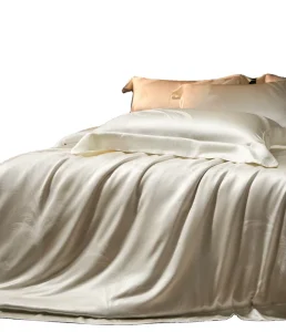 Jacquard Silk Tencel Bedding Set 4 Pcs Duvet Cover Bed Sheet 2 Pillowcases Soft Breathable Silver Blue Queen King Factory
