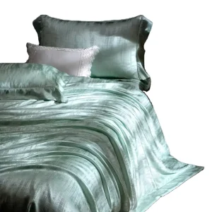 Jacquard Silk Tencel Bedding Set 4 Pcs Duvet Cover Bed Sheet 2 Pillowcases Soft Breathable Silver Blue Queen King Factory