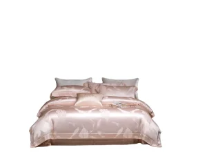 Jacquard Silk Tencel Bedding Set 4 Pcs Duvet Cover Bed Sheet 2 Pillowcases Soft Breathable Silver Blue Queen King Factory