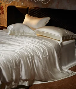 Jacquard Silk Tencel Bedding Set 4 Pcs Duvet Cover Bed Sheet 2 Pillowcases Soft Breathable Silver Blue Queen King Factory