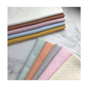 Jacquard Spun Cotton Swiss Dot Woven Dress Textiles Fabric Cut Flower Manufacturer