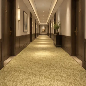 Jacquard Wall to Wall Carpet Broadloom Roll 4m Width Hotel Project Tufted Floral Custom Color OEM