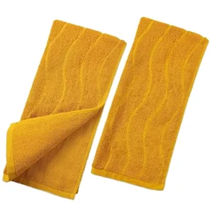 Jacquard Woven Bath Towel Set 100% Cotton Wave Pattern Highly Absorbent Soft Terry Cloth for Hotel Spa
