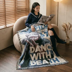 Jacquard Woven Blanket Custom Anime Style 130x160cm Sofa Throw Bed Cover Tapestry Picnic Beach Blanket 1pc MOQ