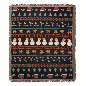 Jacquard Woven Cotton Polyester Blend Four Seasons Throw Blanket Latest Christmas Collection