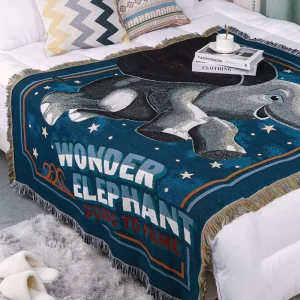 Jacquard Woven Customizable Blend Tapestry Blanket with Folded Design Four Seasons Use Anime Style for Home & Travel