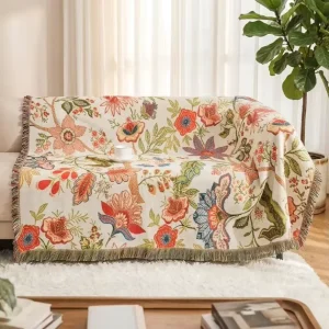 Jacquard Woven Throw Blanket Customizable Tapestry Style Modern Comfortable All Season Bedding