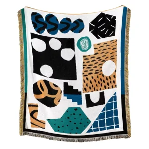 Jacquard Woven Throw Blanket with Embroidered Pattern Quick Customization for Home Decor Wall Hanging