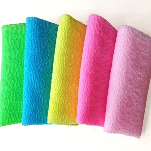 Japanese Fashion Nylon Exfoliating Bath Towel with Rubbing Washcloth and Shower Sponge for Body Care