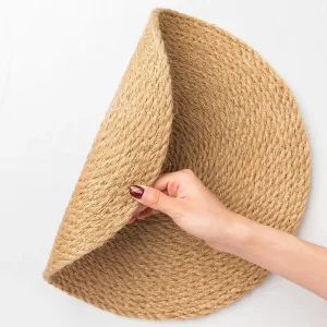 Japanese Heat Resistant Holder Rattan Cup Coasters Dining Table Mat Hand Woven Cotton Rope Linen Placemats