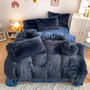 Japanese Style Eco-Friendly 400TC Modern Crystal Sleep Aid 3D Printed Fleece Velvet Bedding Set