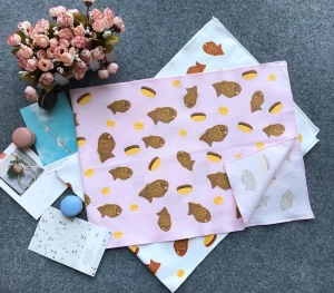 Japanese Style Tenugui Cotton Printed Tea Towel Absorbent Kitchen Cloth Multi-purpose Bento Wrapping Cloth