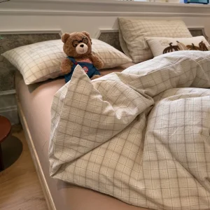 Japanese Style Washed Polyester Microfiber Four Pieces Duvet Cover Sets Bedding Set Collections