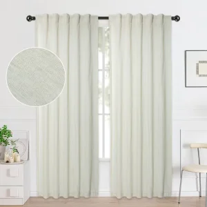 Japanese Wabi Sabi Style Linen Blend Curtains Eco friendly Breathable Semi shading Sheer Curtains for Living Room