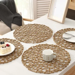 Japanese Woven Classic Placemat Sustainable Insulated Anti Hot Non Slip Decorative Mat for Home Kitchen Hotel Western Restaurant