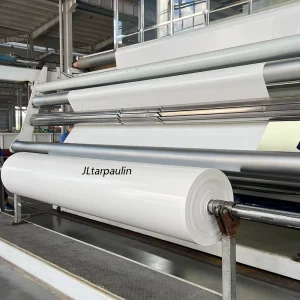 Jinlong PVC Coated Flame Retardant Waterproof Woven Polyester Reinforced Acrylic Roofing Membrane Awning Fabric